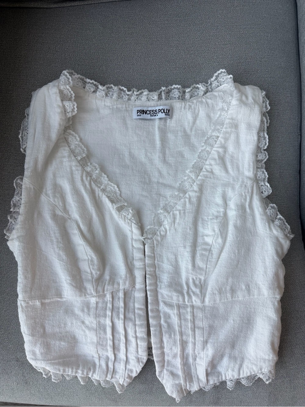 Princess Polly Silvanna Top White Size 0 - Picture 2 of 4